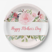 水エレガント色の花マザーズ日紙プレート ペーパープレート (正面)