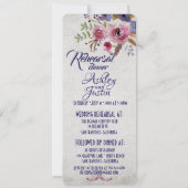 水エレガント色の花リハーサルディナーカード 招待状 (裏面)