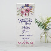 水エレガント色の花リハーサルディナーカード 招待状 (スタンド正面)