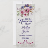 水エレガント色の花リハーサルディナーカード 招待状 (正面)