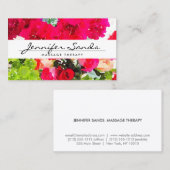 水エレガント色の花束で名前 名刺 (正面/裏面)