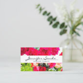 水エレガント色の花束で名前 名刺 (スタンド正面)