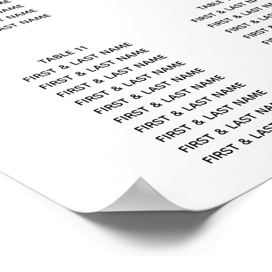 水エレガント色の花結婚の座席表 ポスター (角)