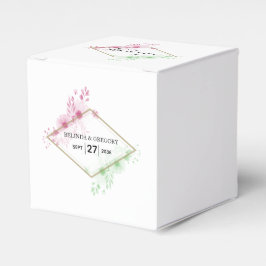 水エレガント色の花結婚の フェイバーボックス