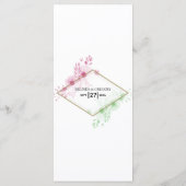 水エレガント色の花結婚の メニュー (裏面)