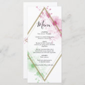 水エレガント色の花結婚の メニュー (正面/裏面)