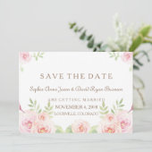 水エレガント色の花結婚式の日付を保存 セーブザデート (スタンド正面)