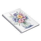 水エレガント色の花花花花花束ワイルドフラワーアート ノートブック (右側)