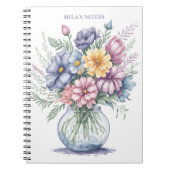水エレガント色の花花花花花束ワイルドフラワーアート ノートブック (正面)