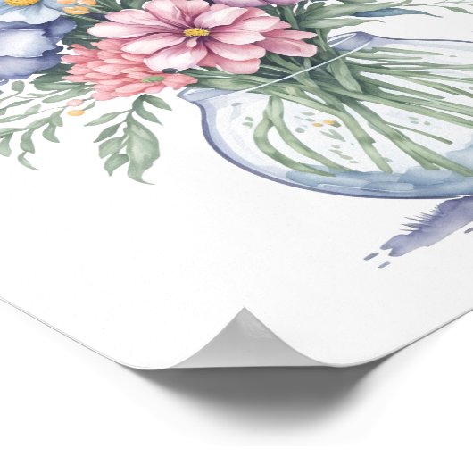 水エレガント色の花花花花花束ワイルドフラワーアート ポスター (角)