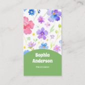 水エレガント色の花 – シック垂直 名刺 (正面)