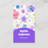 水エレガント色の花 – シック垂直 名刺 (正面)