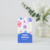 水エレガント色の花 – シック垂直 名刺 (スタンド正面)
