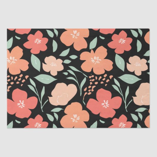 水エレガント色の花 – 繊細なフローラ贈り物 薄葉紙 (正面)