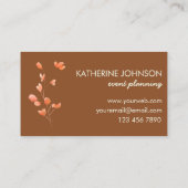 水エレガント色の花bohoシックフローラ コーリングカード (裏面)