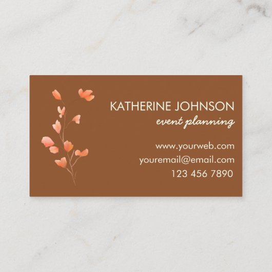 水エレガント色の花bohoシックフローラ コーリングカード (裏面)