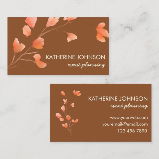 水エレガント色の花bohoシックフローラ コーリングカード (正面/裏面)