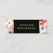 水エレガント色の花bohoプロフェッショナル スキニー名刺 (正面)