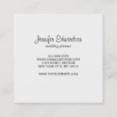 水エレガント色の花bohoプロフェッショナル スクエア名刺 (裏面)