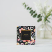 水エレガント色の花bohoプロフェッショナル スクエア名刺 (スタンド正面)