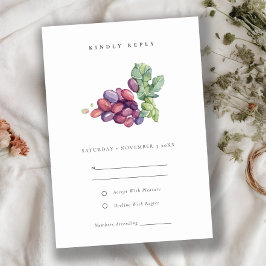 水エレガント色の葉のぶどう結婚葉 出欠カード