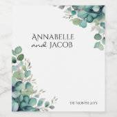 水エレガント色の葉ワインラベル ワインラベル (シングルラベル)