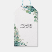 水エレガント色の葉結婚式の引き出物ギフトラベル ギフトタグ (正面)