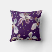 水エレガント色の蘭の花のパターン クッション (裏面)