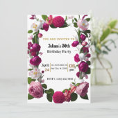 水エレガント色の誕生日の招待カード 招待状 (スタンド正面)