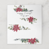 水エレガント色の赤ポインセチア結婚のテーブル プレイスカード (外部開封)