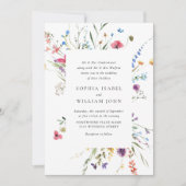 水エレガント色の野生の結婚花すべて 招待状 (正面)