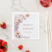 水エレガント色の野生の結婚花 スタンダードカクテルナプキン (インサイチュ)