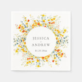 水エレガント色の野生の結婚花 スタンダードカクテルナプキン (正面)