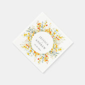 水エレガント色の野生の結婚花 スタンダードカクテルナプキン (角)