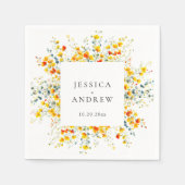 水エレガント色の野生の結婚花 スタンダードカクテルナプキン (正面)