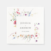 水エレガント色の野生の結婚花 スタンダードカクテルナプキン (正面)