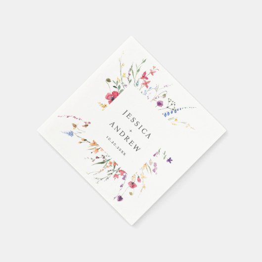 水エレガント色の野生の結婚花 スタンダードカクテルナプキン (角)