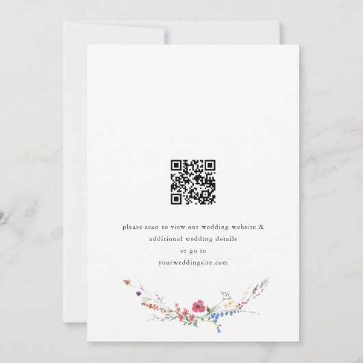 水エレガント色の野生の結婚花 セーブザデート (裏面)