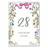 水エレガント色の野生の結婚花 テーブルナンバー (裏面)