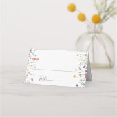 水エレガント色の野生の結婚花 プレイスカード (正面)