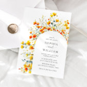 水エレガント色の野生の結婚花 招待状