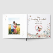 水エレガント色の野結婚花 ゲストブック (全面)