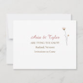 水エレガント色の野花 | の結婚日救付 出欠カード (裏面)