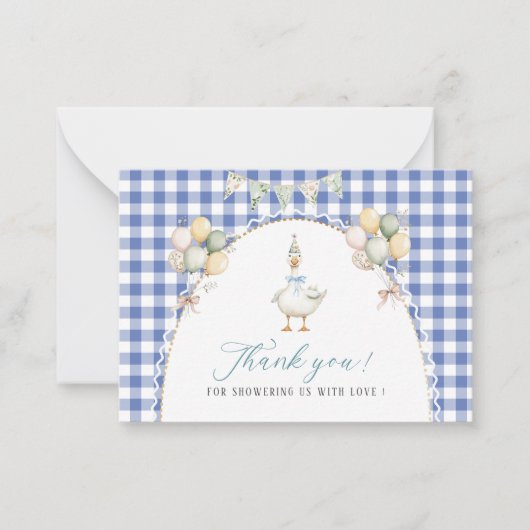 水エレガント色の間抜けガチョウ誕生日パーティー ノートカード (正面)