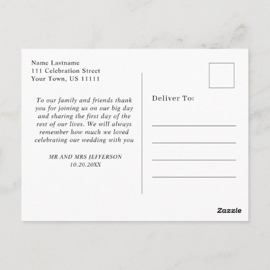 水エレガント色の霧の森ありがとう ポストカード (裏面)