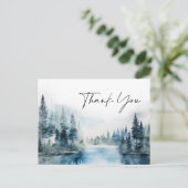 水エレガント色の霧の結婚森ありがとう ポストカード (スタンド正面)