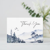 水エレガント色の霧の結婚森 サンキューカード (スタンド正面)