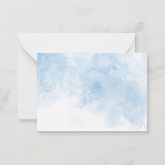 水エレガント色の青いクレストPowerFlatノートカード ノートカード (裏面)