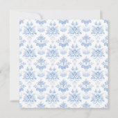 水エレガント色の青い花がブランチと泡 招待状 (裏面)