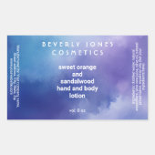 水エレガント色の青と紫の化粧品ラベル 長方形シール (正面)